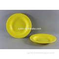 Solid Melamine Deep Plate/Yellow Plastic Soup Plate Height 3cm